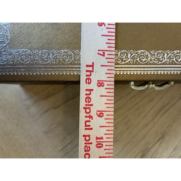 Vintage Mele & Co Jewelry 2 Tier Box Gold Tone Yellow Inside 1950s - Picture 8 of 16